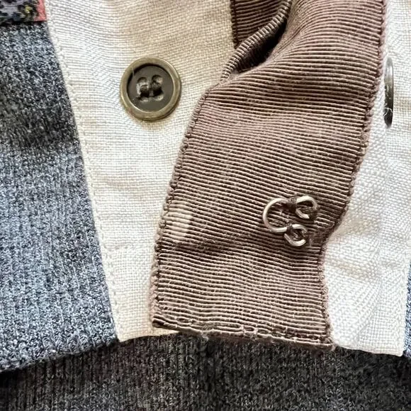 Gimmicks by BKE Pieced Vest Size M Lace Back Linen Printed Multicolor - Picture 9 of 10